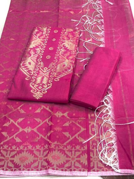 এতিহ্যবাহী তাঁতের হাফ সিল্ক জামদানী