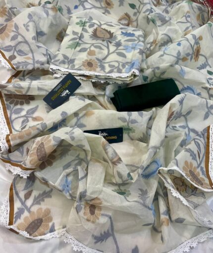 ১০০% কটন তন্তুজ থ্রিপিস ❤️